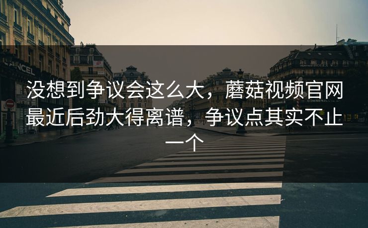 没想到争议会这么大，蘑菇视频官网最近后劲大得离谱，争议点其实不止一个