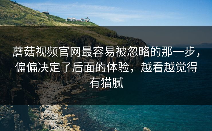 蘑菇视频官网最容易被忽略的那一步,偏偏决定了后面的体验,越看越觉得有猫腻 蘑菇视频官网最容易被忽略的那一步,偏偏决定了后面的体验,越看越觉得有猫腻