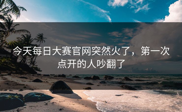 今天每日大赛官网突然火了，第一次点开的人吵翻了