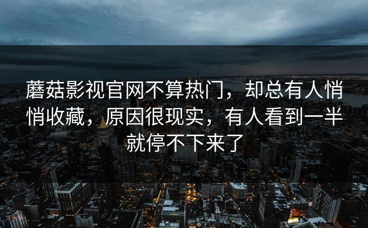 蘑菇影视官网不算热门，却总有人悄悄收藏，原因很现实，有人看到一半就停不下来了